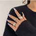 6Vintage Temperament Criss Cross Irregular Rings