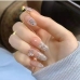 1 Butterfly Pattern Sequins Fake Nails Design