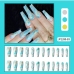 3 Gradient Color Glue Style Long Fake Nails