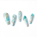 6 Gradient Color Glue Style Long Fake Nails