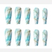 7 Gradient Color Glue Style Long Fake Nails