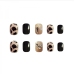 5Contrast Color Leopard Rhinestone False Nail Stickers