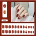 6Fashionable Women Bow Caramel Short Fake Nails