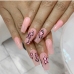 1Ladies Butterfly Pink False Nail Patch 
