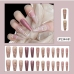 6Personalized Faux-Pearl Flower Long Fake Nail Sets