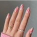 1Trendy Pink Wearable False Nails Patch 