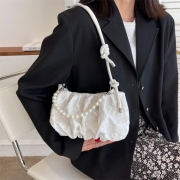  Faux Pearl Chain Flower Pattern Handbags