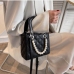 4 PU Rhombus Plaid Faux Pearl Design Handbags