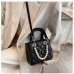 6 PU Rhombus Plaid Faux Pearl Design Handbags