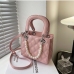 9 PU Rhombus Plaid Faux Pearl Design Handbags