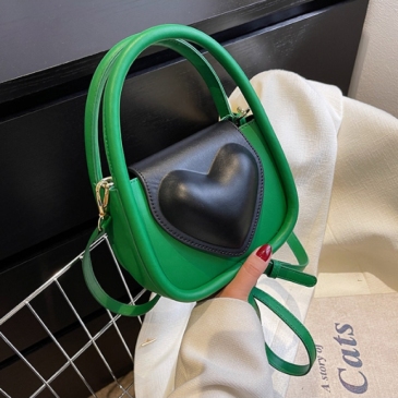 Color Blocking Heart Shoulder Bag Handbags For Women
