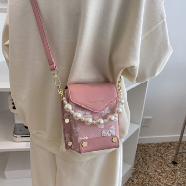 Fashion Faux Pearl Patchwork Handbag Shoulder Bags