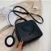 9Solid Color Zipper Handbag Shoulder Strap Bag
