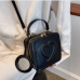 10Solid Color Zipper Handbag Shoulder Strap Bag