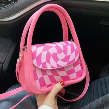 Street Grid Color Blocking Shoulder Bag Handbags