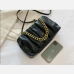 3 Chain Ruched Zipper Shoulder Bag For Women