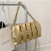 6 Chain Ruched Zipper Shoulder Bag For Women