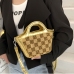 8  Fashion Rhinestone Plaid Design Shoulder Bags