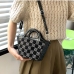 10  Fashion Rhinestone Plaid Design Shoulder Bags