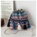 7 Retro Ethnic Weave Tassels Bucket Bag