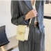 3Contrast Color Embossed Hasp Small Shoulder Bag