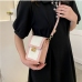 4Contrast Color Embossed Hasp Small Shoulder Bag