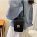 5Contrast Color Embossed Hasp Small Shoulder Bag