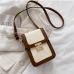 6Contrast Color Embossed Hasp Small Shoulder Bag