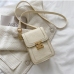 7Contrast Color Embossed Hasp Small Shoulder Bag