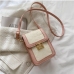 8Contrast Color Embossed Hasp Small Shoulder Bag