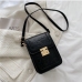 9Contrast Color Embossed Hasp Small Shoulder Bag