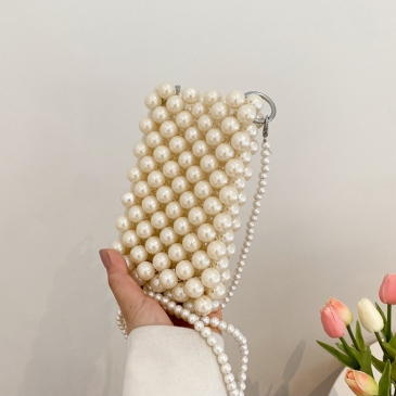 Cute Full Faux Pearl Open Shoulder Bags