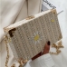 5Fashion Daisy Embroidery Straw Chain Shoulder Bags