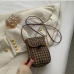 7Fashionable Houndstooth Leopard Phone Shoulder Bag