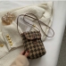 8Fashionable Houndstooth Leopard Phone Shoulder Bag