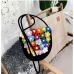 15Simple Contrast Color Flower Weaving Shoulder Bags