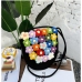 19Simple Contrast Color Flower Weaving Shoulder Bags