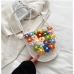 34Simple Contrast Color Flower Weaving Shoulder Bags