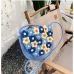 9Simple Contrast Color Flower Weaving Shoulder Bags