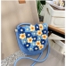 10Simple Contrast Color Flower Weaving Shoulder Bags