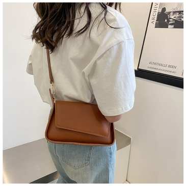 Simple Design Solid Color Cross-Body Shoulder Bag