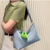 8Solid Colour Pleated Shoulder Bags For Ladies