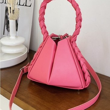 Triangle Shape Zipper Down Shoulder Bag Handbags