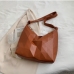 6Versatile Plain Rhombus Lattice Large Shoulder Bag