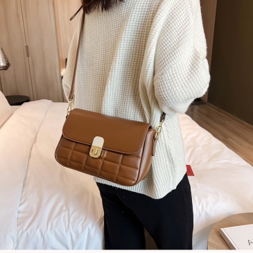 Vintage Pure Color Hasp Ladies Shoulder Bag