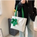 1Casual Contrast Color Flower Tote Bags For Women