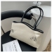 6Easy Matching Contrast Color Letter Tote Bag