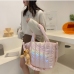 3Gradient Color Large Capacity Down-Filled Tote Bag