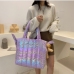 1Gradient Color Large Capacity Down-Filled Tote Bag