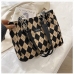 20Rhombus Plaid Contrast Color Shoulder Tote Bags